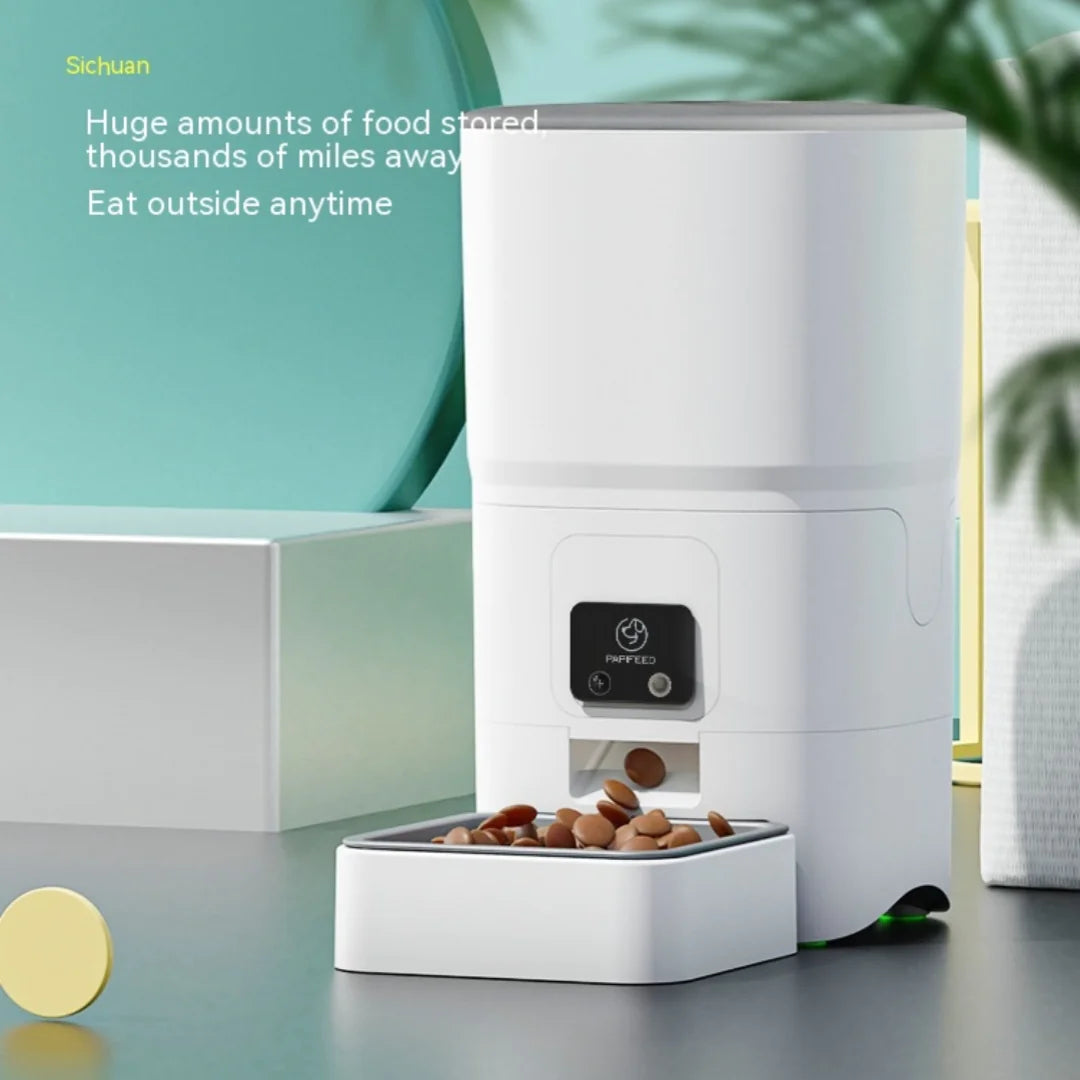 6L Smart WiFi Automatic Pet Feeder for Cats & Dogs – App Control, Timed Feeding, Voice Message Function, Easy to Clean