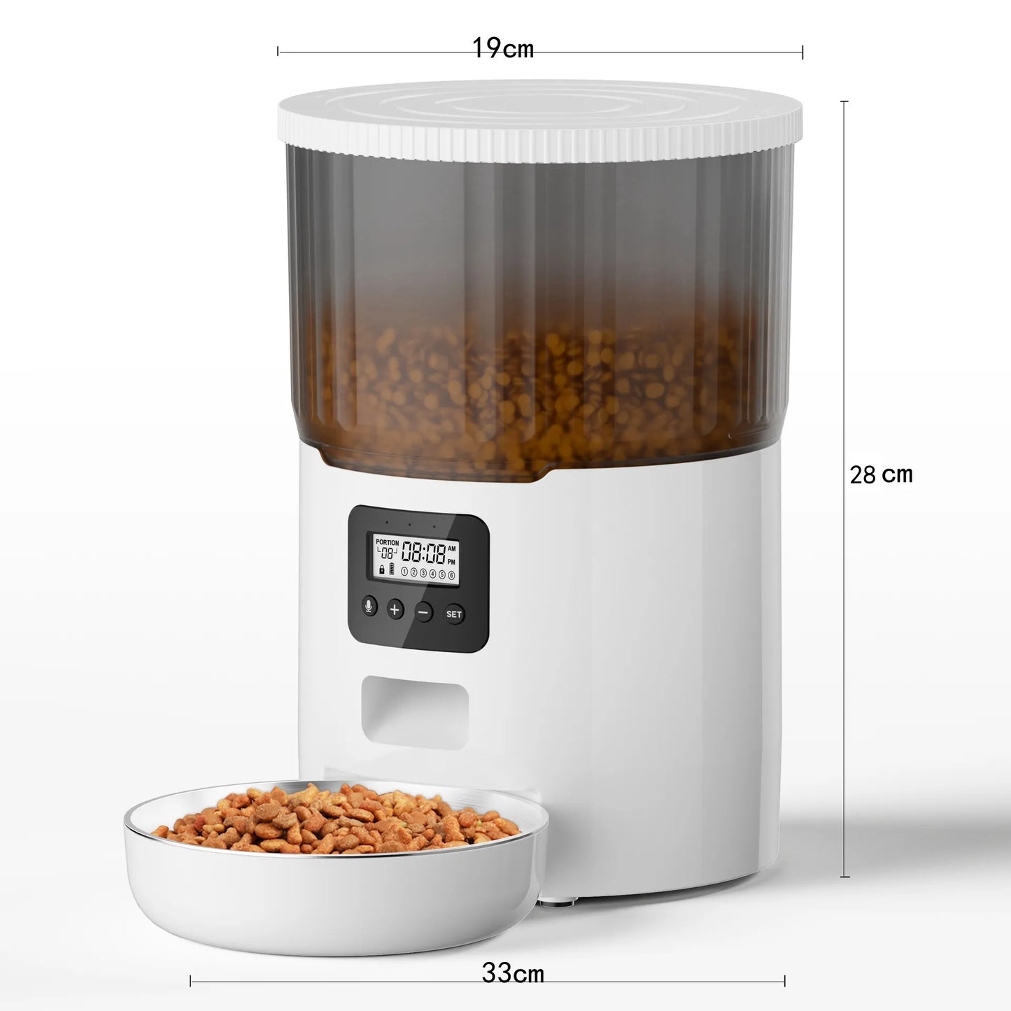 Smart Automatic Pet Feeder for Cats & Dogs – 4L WiFi Programmable Food Dispenser with USB
