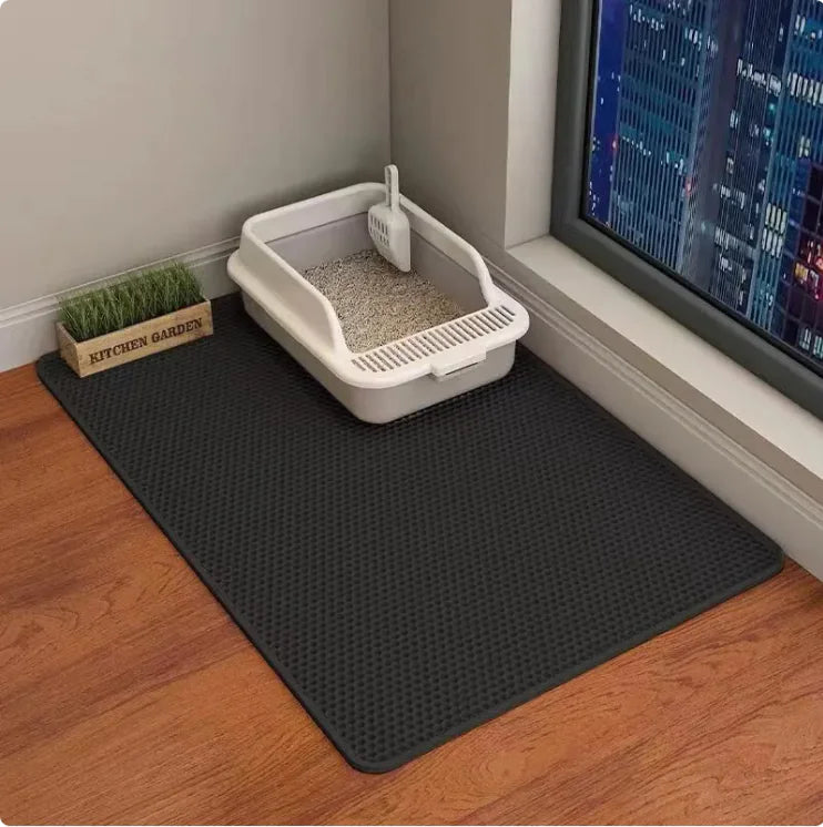 Double-Layer Cat Litter Mat – Best Anti-Tracking Waterproof Litter Mat for Cats