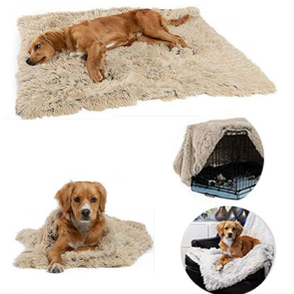 Soft Plush Pet Blanket for Dogs & Cats – Wool & Polyester Washable Throw for Bed, Couch, or Crate – Warm Dog Blanket for Winter