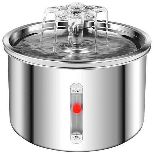 Stainless Steel Smart Pet Water Dispenser – Automatic Flower Fountain for Cats & Dogs with Filter System