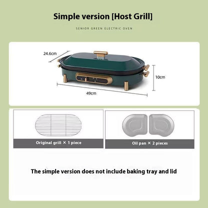 Multifunctional Electric Baking Pan with Hot Pot – Smoke-Free BBQ Grill & Roast Plate
