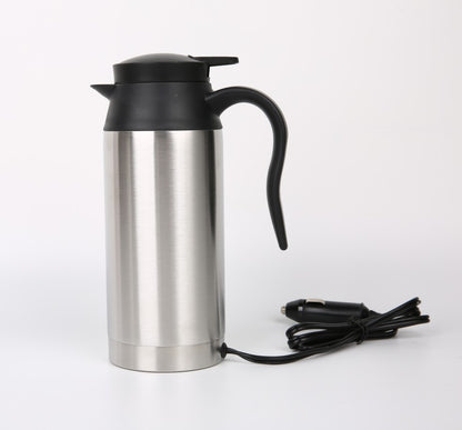 Stainless Steel Car Electric Kettle – 750ML Portable Travel Kettle for Car