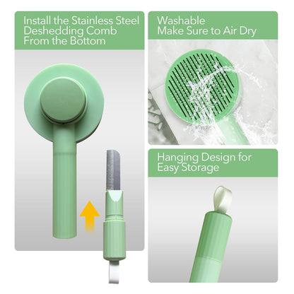 2-in-1 Pet Grooming Brush – Best Deshedding & Hair Remover Brush for Dogs & Cats
