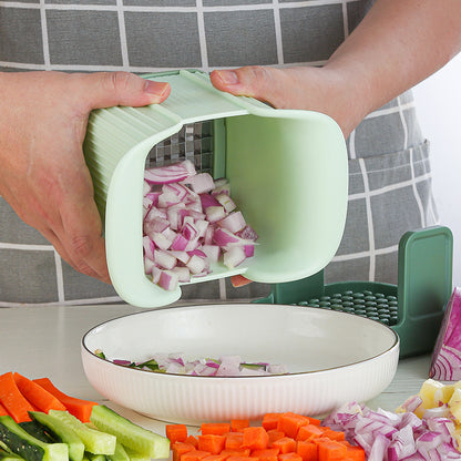Multifunctional French Fries Cutter & Vegetable Chopper – Hand Press Onion Dicer & Potato Slicer