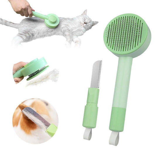 2-in-1 Pet Grooming Brush – Best Deshedding & Hair Remover Brush for Dogs & Cats