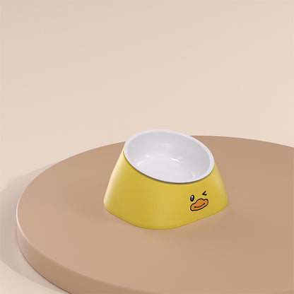 15° Tilted Stainless Steel Cat Bowl – Elevated Cat Bowl with Stand for Cervical Spine Protection