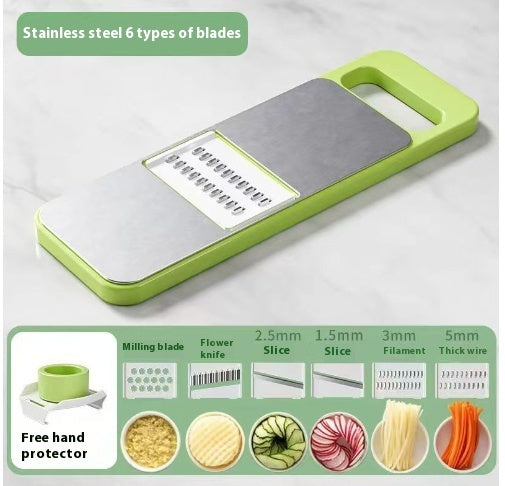 Stainless Steel Vegetable Chopper with 5 Interchangeable Blades – Multifunctional Slicer & Grater for Kitchen Use