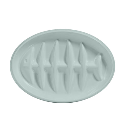 Fishbone Cat Slow Feeder Bowl – Interactive Cat Slow Feeder Dish for Wet & Dry Food, Anti-Gulping & Bloat Prevention