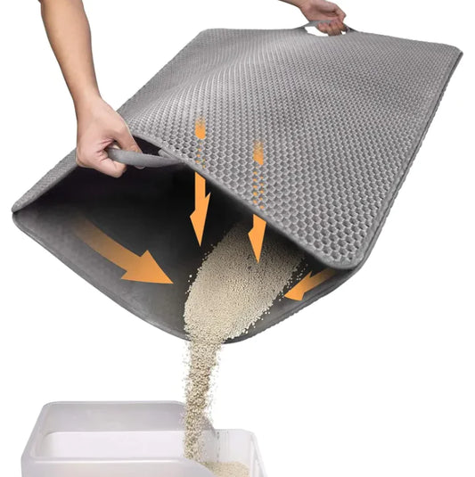 Paw Clean Cat Litter Mat – Honeycomb Double-Layer Waterproof Litter Trapping Mat