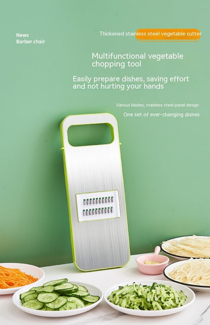 Stainless Steel Vegetable Chopper with 5 Interchangeable Blades – Multifunctional Slicer & Grater for Kitchen Use