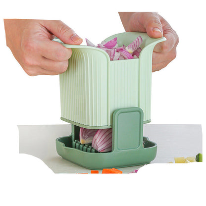 Multifunctional French Fries Cutter & Vegetable Chopper – Hand Press Onion Dicer & Potato Slicer