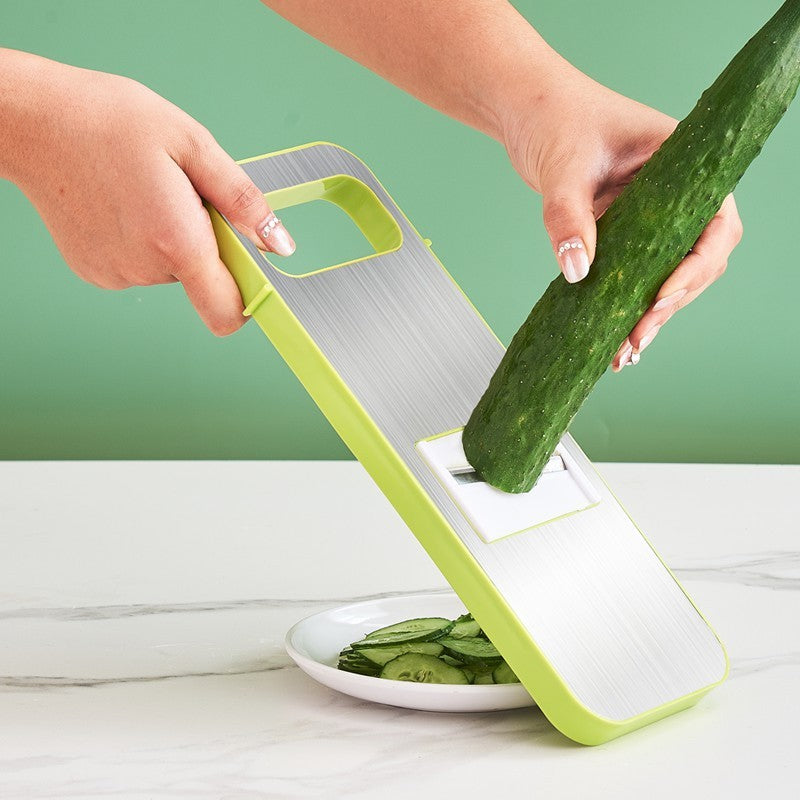 Stainless Steel Vegetable Chopper with 5 Interchangeable Blades – Multifunctional Slicer & Grater for Kitchen Use