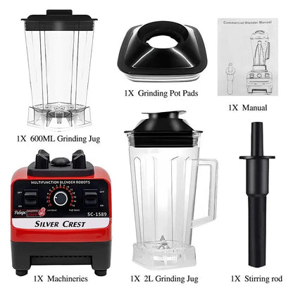 4500W Blender Food Processor Combo – Ice Crusher, Smoothie Maker & Juicer with 2 Jugs (2L + 600ml)