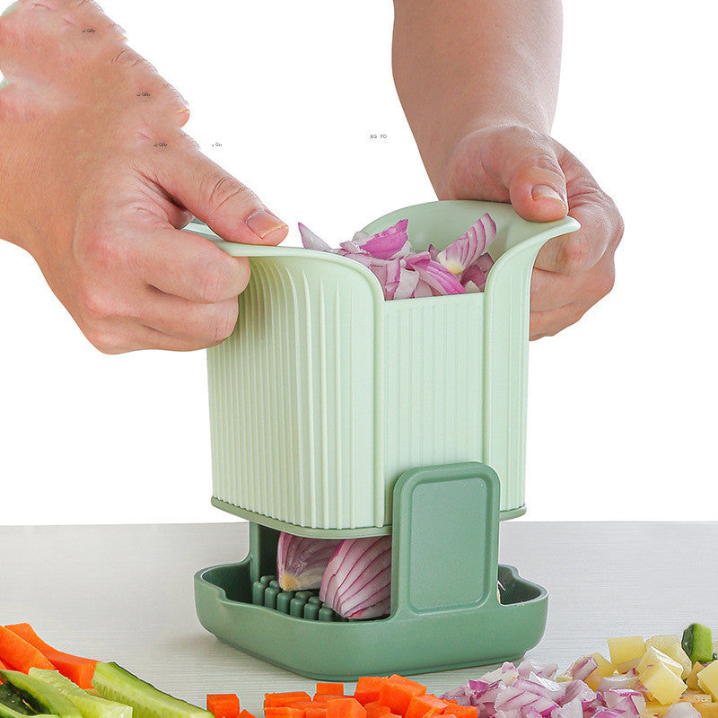 Multifunctional French Fries Cutter & Vegetable Chopper – Hand Press Onion Dicer & Potato Slicer