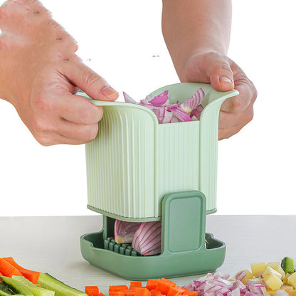 Multifunctional French Fries Cutter & Vegetable Chopper – Hand Press Onion Dicer & Potato Slicer
