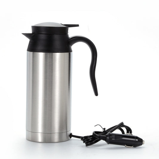 Stainless Steel Car Electric Kettle – 750ML Portable Travel Kettle for Car