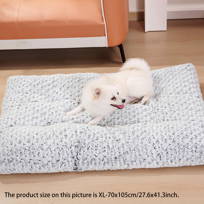 Washable Dog Mat for Crates – Plush Rose Velvet Dog Bed Pad for Small, Medium & Large Dogs