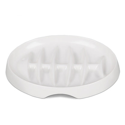 Fishbone Cat Slow Feeder Bowl – Interactive Cat Slow Feeder Dish for Wet & Dry Food, Anti-Gulping & Bloat Prevention