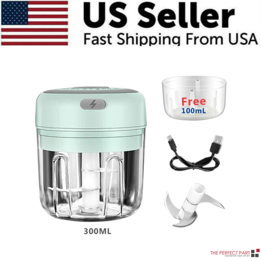 Electric Garlic Press Chopper – 300ML Wireless Mini Food Processor for Garlic, Onion, Chili, Meat & More