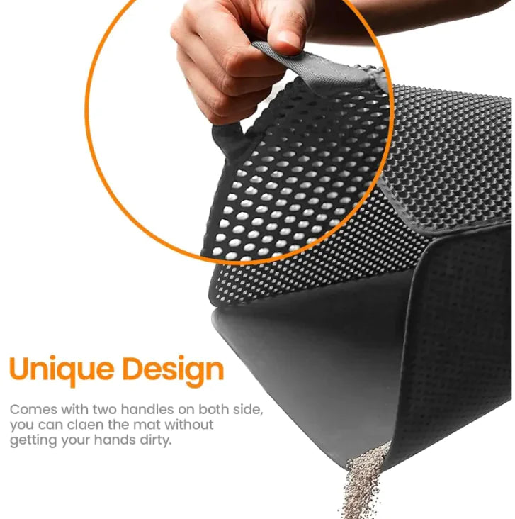Paw Clean Cat Litter Mat – Honeycomb Double-Layer Waterproof Litter Trapping Mat