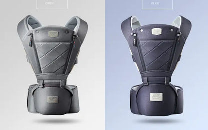 Baby Carrier with Bass Bear Hip Seat – Ergonomic Front Carry Baby Carrier Wrap