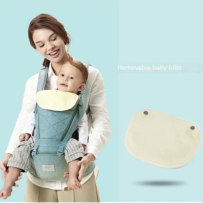 Baby Carrier with Bass Bear Hip Seat – Ergonomic Front Carry Baby Carrier Wrap