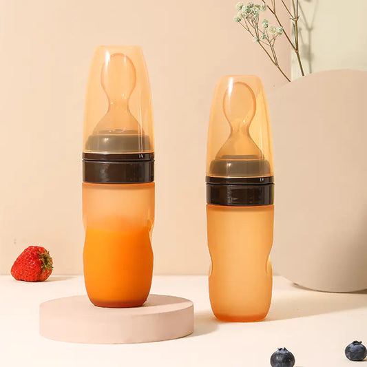 BPA Free Baby Bottle Feeding Spoon – Soft Silicone Baby Feeding Spoon Bottle
