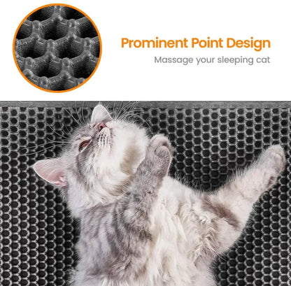 Paw Clean Cat Litter Mat – Honeycomb Double-Layer Waterproof Litter Trapping Mat