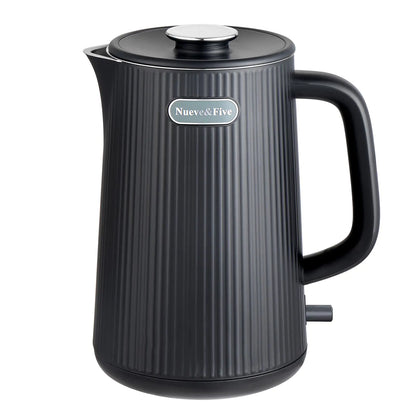 Nueve&Five 1.7L Electric Kettle – Stainless Steel Electric Kettle with Double Wall, Auto Shut-Off & Boil-Dry Protection