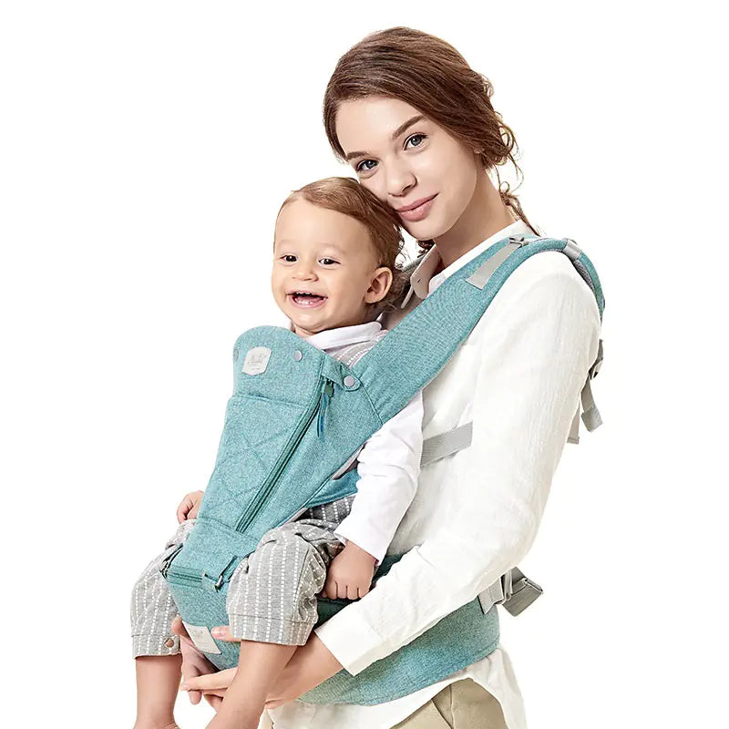 Baby Carrier with Bass Bear Hip Seat – Ergonomic Front Carry Baby Carrier Wrap