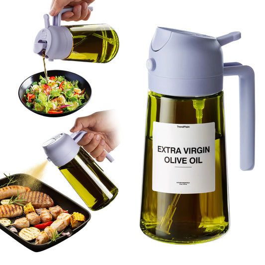 TrendPlain 2-in-1 Oil Dispenser & Sprayer for Kitchen – Olive Oil Dispenser Bottle