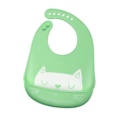 Cartoon Pattern Silicone Baby Bib – Mess-Free Feeding Bib