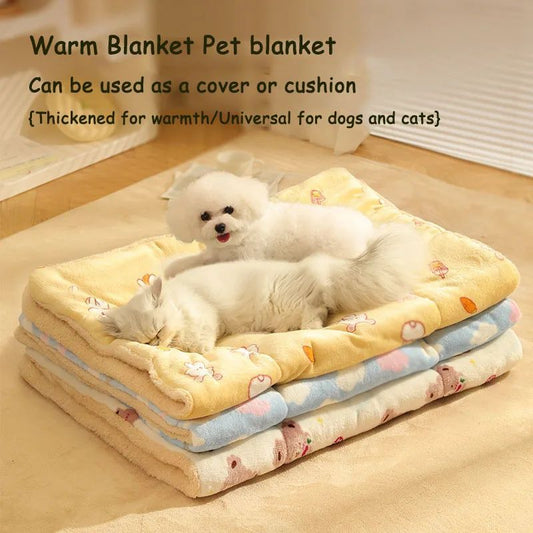 Thick Winter Pet Blanket for Dogs & Cats – Flannel & Lamb’s Wool Throw for Couch, Bed & Crate, Soft Washable