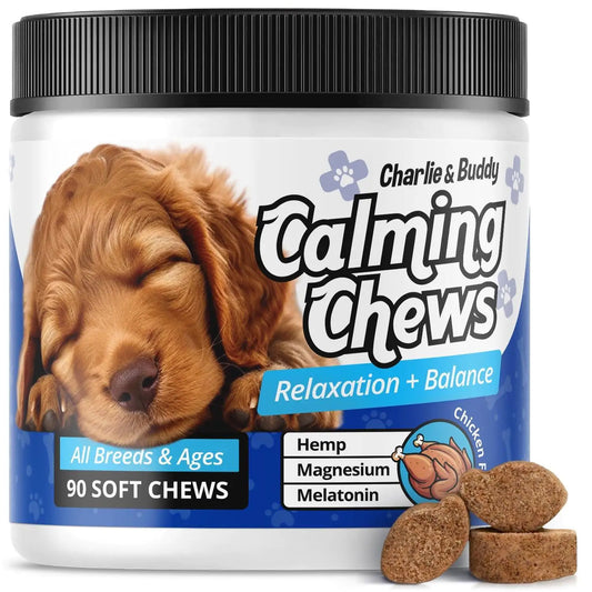 Calming Chews for Dogs – Chicken-Flavoured Anxiety Relief Supplement | 90 Soft Dog Calming Chews