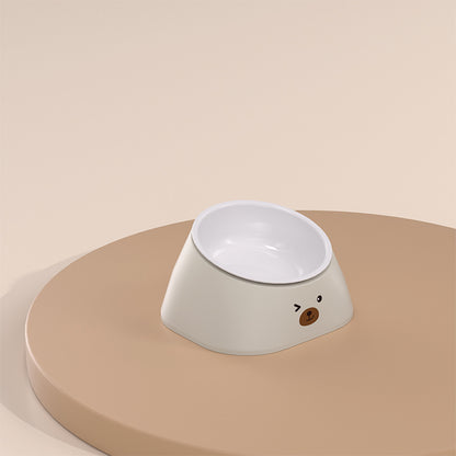 15° Tilted Stainless Steel Cat Bowl – Elevated Cat Bowl with Stand for Cervical Spine Protection