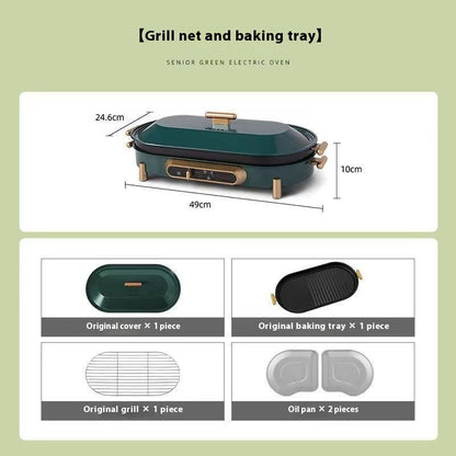 Multifunctional Electric Baking Pan with Hot Pot – Smoke-Free BBQ Grill & Roast Plate
