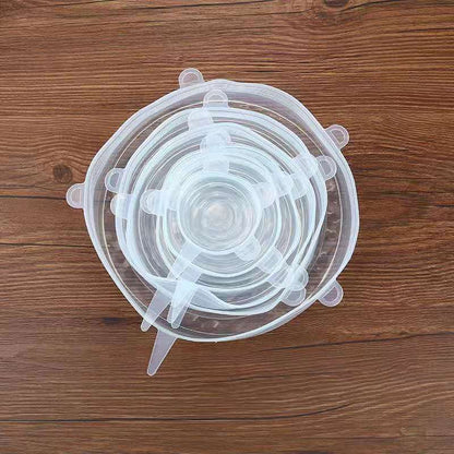 6-Piece Reusable Silicone Stretch Lids – Food-Grade Elastic Covers for Bowls, Cups & Containers