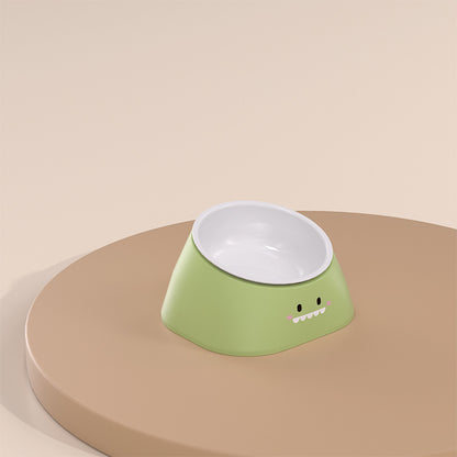15° Tilted Stainless Steel Cat Bowl – Elevated Cat Bowl with Stand for Cervical Spine Protection