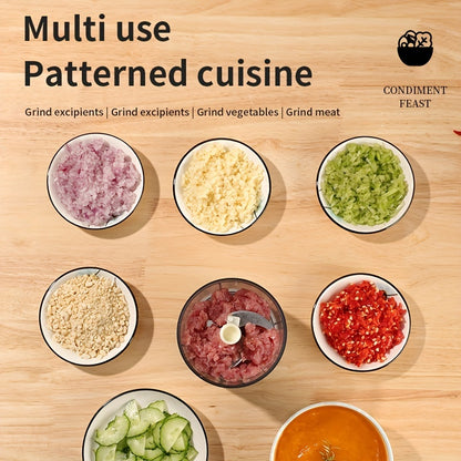 Multifunctional Food Processor Set – Cordless Electric Mini Blender, Meat & Vegetable Grinder, Dicer & Chopper