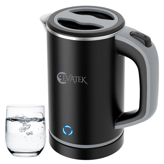EVATEK Small Electric Kettle – 0.8L Stainless Steel Mini Travel Kettle with Auto Shut-Off