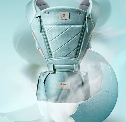 Baby Carrier with Bass Bear Hip Seat – Ergonomic Front Carry Baby Carrier Wrap