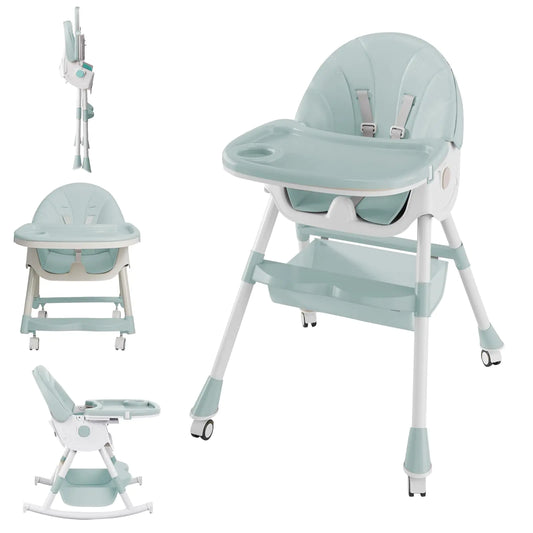 5-in-1 Baby High Chair with Adjustable Backrest & Foldable Design – Portable Toddler High Chair
