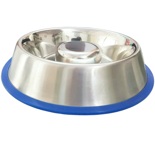 Mr. Peanuts Stainless Steel Slow Feeding Bowl for Dogs & Cats – Interactive Non-Slip Pet Slow Feeder