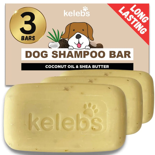 Vegan Deshedding Pet Shampoo Bar – Natural Dog Shampoo with Coconut Oil & Shea Butter (3 Bars)