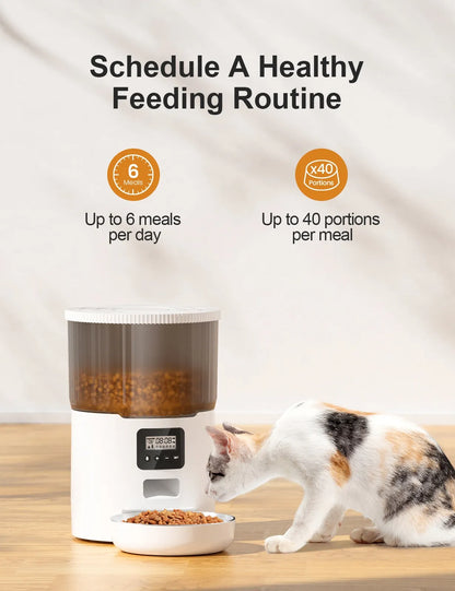 Smart Automatic Pet Feeder for Cats & Dogs – 4L WiFi Programmable Food Dispenser with USB