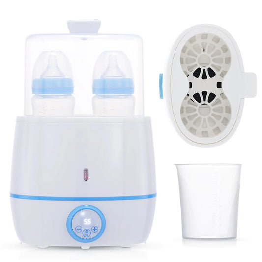 Double Baby Bottle Warmer – Portable Bottle Warmer & Food Heater with LCD Display, Timer & Accurate Temp Control