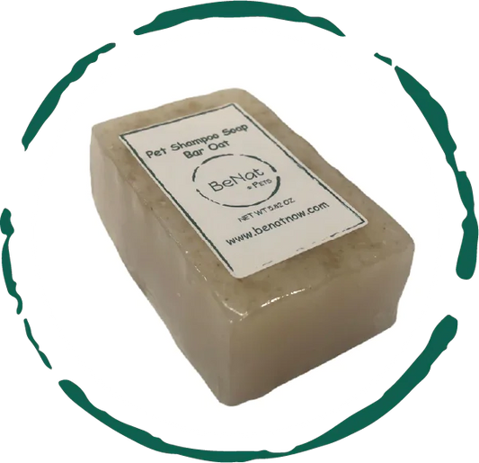 BeNat Organic Vegan Pet Shampoo Bar – Natural Oat Soap for Dogs & Cats (5.8 oz)