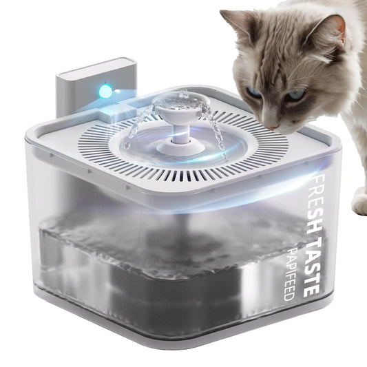 PAPIFEED Rechargeable Cat Water Fountain – 3L Wireless Automatic Pet Drinking Fountain with Motion Sensor