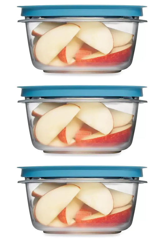 Utensilux 3-Piece Rubbermaid Flex & Seal Food Storage Container Set – 5-Cup Capacity with Easy Find Leak-Proof Lids